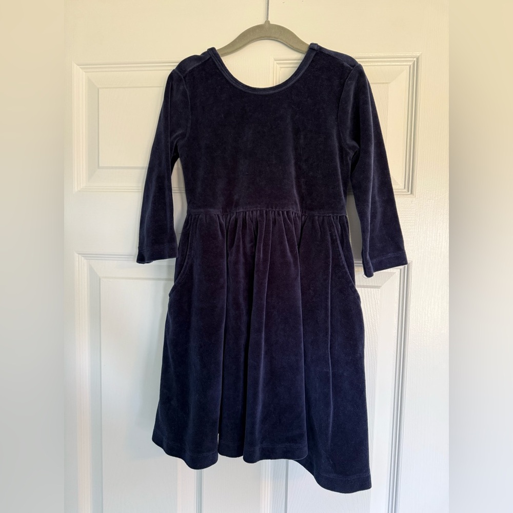 Navy Blue velvet Ruffle Butts Dress size 6